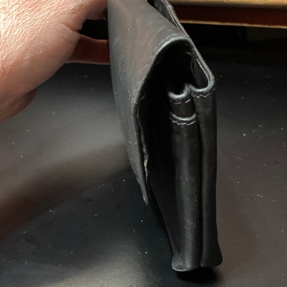 Vintage Black soft Leather wallet checkbook pouch Bag - Picture 14 of 16